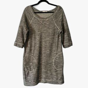 Max Studio Weekend women's black/white boat neck knit dress 3/4 sleeves size L